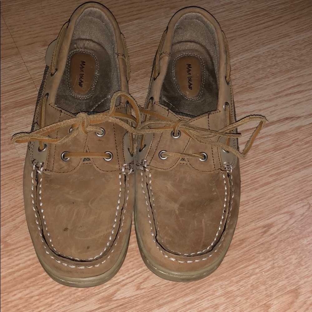 Tan slip on Maui Island Sperry look alikes